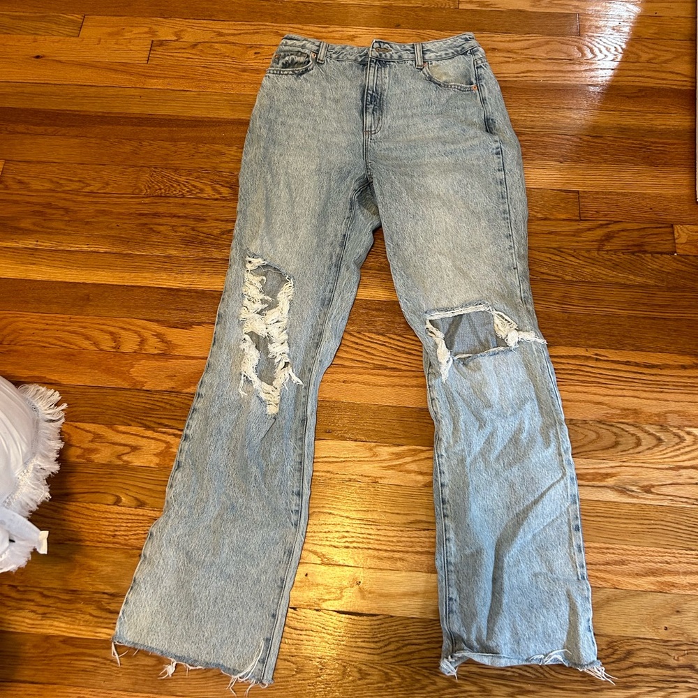 light washed ripped jeans